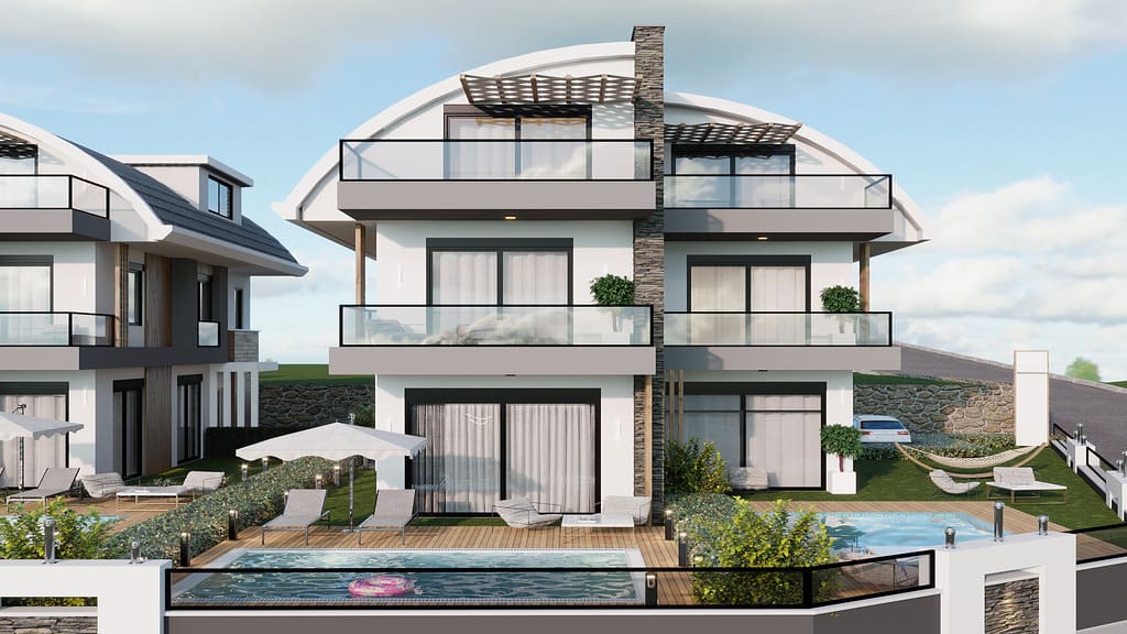 Elegant villas for sale in Alanya, Turkler area image